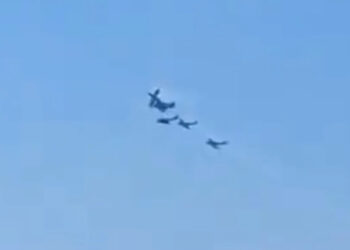 The horrific moment the planes crashed, leaving one dead